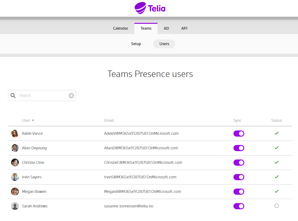 Team Presence users