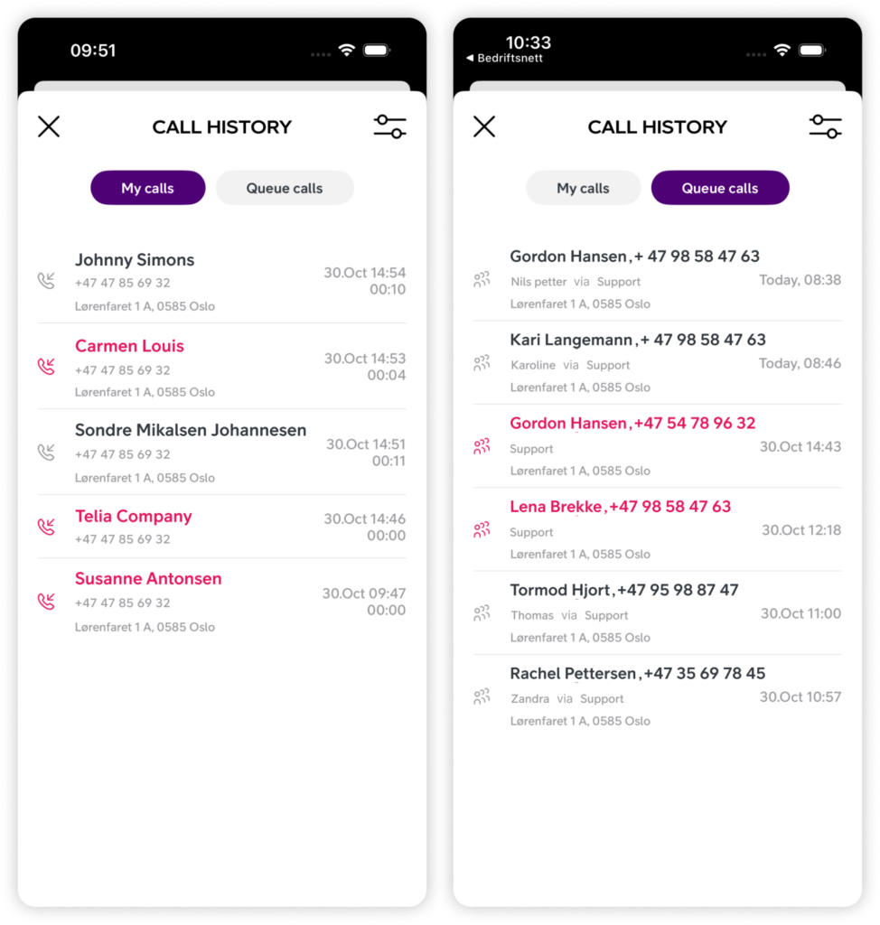Mobile App Call History Telia Smart Connect